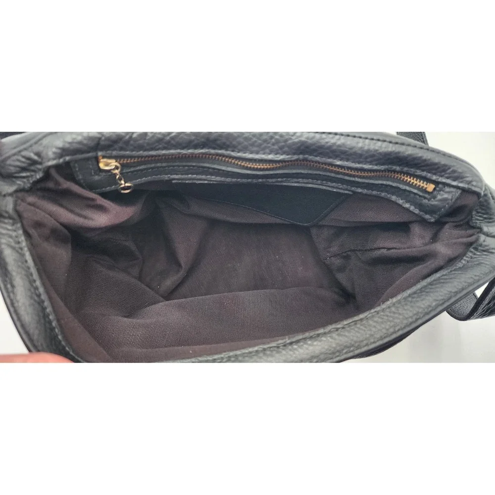 M. London Messenger Black Bag Genuine Leather Made USA Vintage 80-90s Shoulder